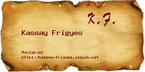 Kassay Frigyes névjegykártya